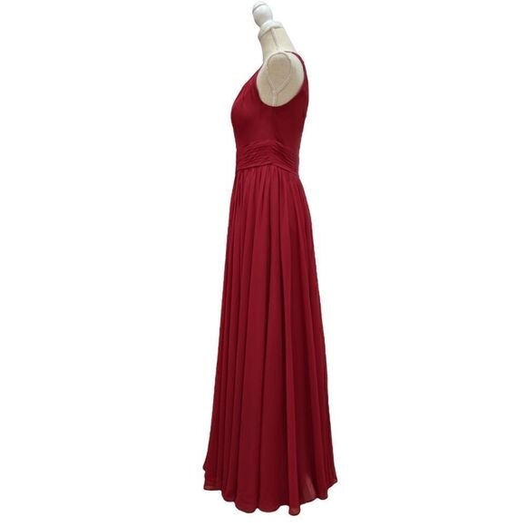 AZAZIE Bonnie Bridesmaid Red Chiffon Dress Size C - Picture 6 of 10